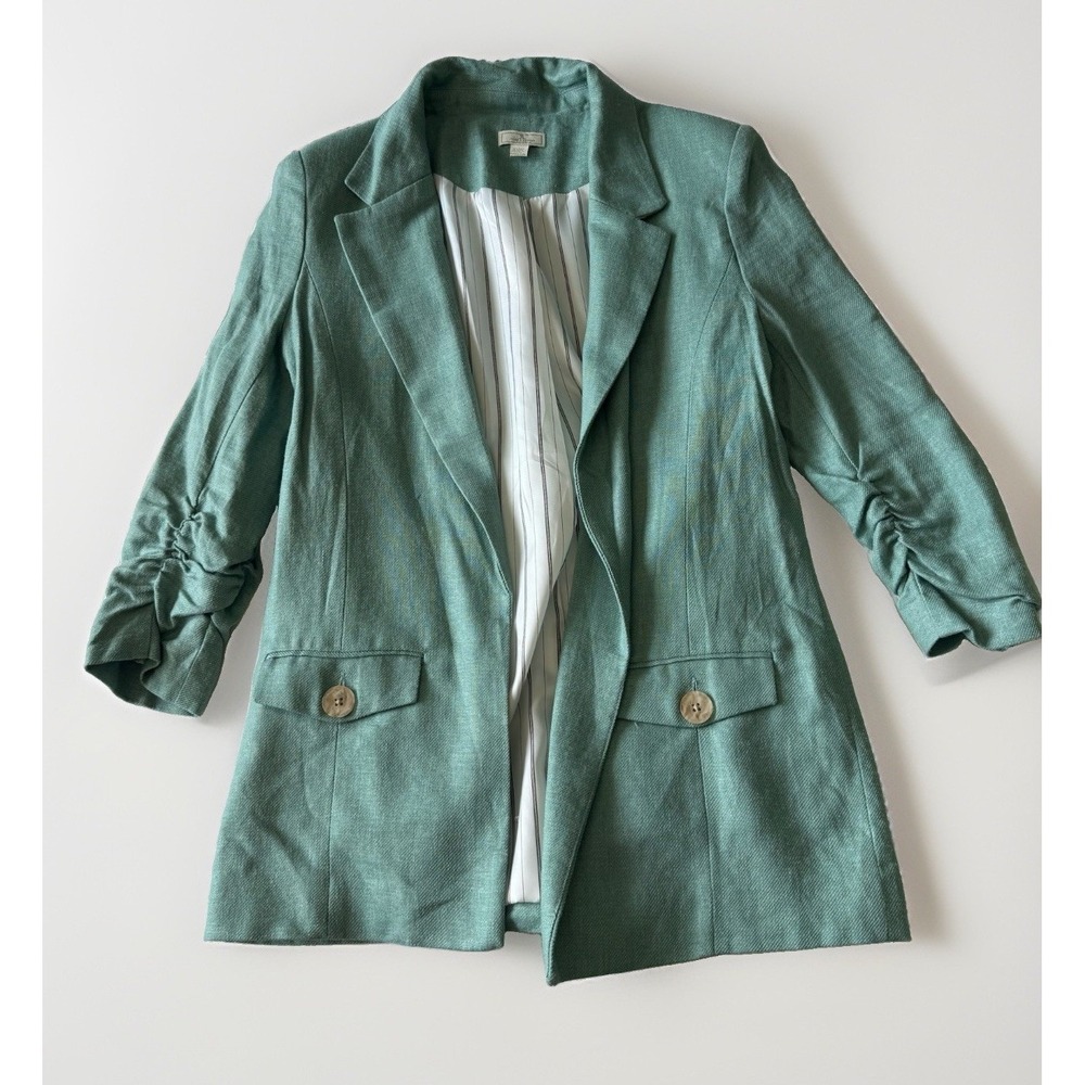 Jules & Leopold Teal Blazer Jacket XS Lined Pockets Button Long Sleeve
